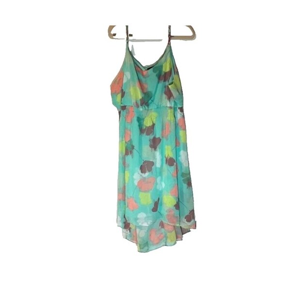 Lane Bryant Tropicalcore Beachy Turquoise/Multicolored Flowers Hi-Lo Sundress 3X - Picture 1 of 4